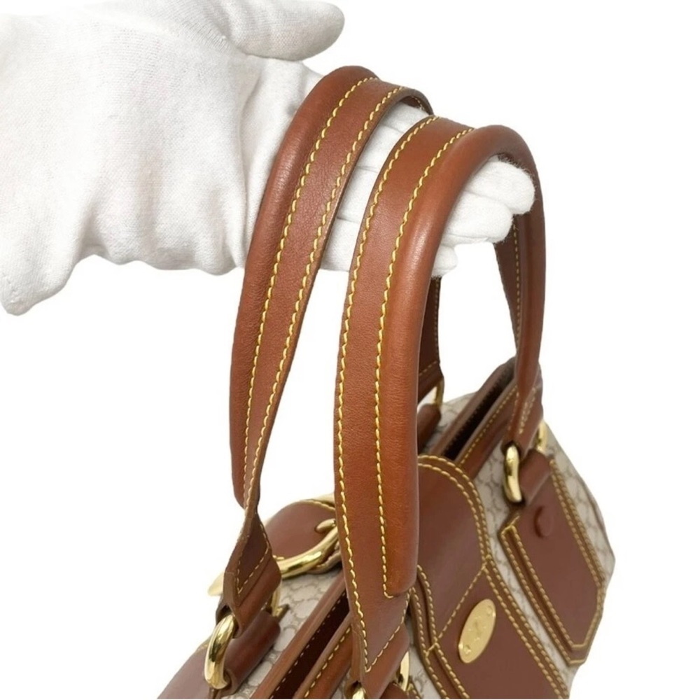 CELINE Vintage Macadam Canvas & Leather Satchel Doctor Bag, Stunning Condition - Picture 10 of 14